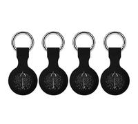 Umbrella Note Music Keychain Holder Case Compatible with AirTag Waterproof Silicone Shell Protective Case 4PCS