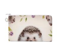Umbrella on Beach Coin Purse Canvas Change Pouch with Zipper Small Cosmetic Organizer Bag Women Wallet for Car Keys, Credit Cards, Cash, Lipstick, Cute Baby Hedgehog, One Size, Cute Baby Hedgehog