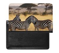 Umbrella on Beach Passport Holder Slim Travel Wallet RFID Blocking Card Case Cover Passport Cover Protector Essentials with Credit Card Slots for Women/Men, Africa Grassland Zebra, One Size, Modern