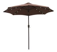 Umbrella Parasol 24 Solar LED-Brown/Coffee