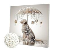 Umbrella Puppy DIY Pearl Dot Painting for Adults Home Decor 30x30cm with Frame (CX419)