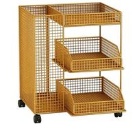 Umbrella Rack, Metal Umbrella Stand with Pull-out Basket and Movable Wheels, Hollow Out Design, for Home Hotel Offices