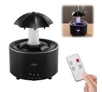 Umbrella Rain Humidifier, Umbrella Diffuser with Rain Effect, 300Ml Essential Oil Rainfall Humidifier with Remote, 7 Color Raindrop Aromatherapy Diffuser for Bedroom, Auto Shut-Off (Black)