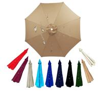 Umbrella Replacement Canopy 6.5Ft/8Ft/9Ft/10Ft 6 Ribs 8 Ribs Outdoor Patio Market Table Cover Replacement Uv Resistant Cloth(Khaki 2.7M/9Ft(8-Ribs))