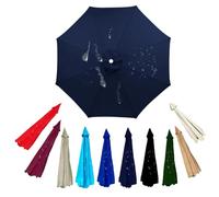 Umbrella Replacement Canopy 6.5Ft/8Ft/9Ft/10Ft 6 Ribs 8 Ribs Outdoor Patio Market Table Cover Replacement Uv Resistant Cloth(Navy Blue 2.5M/8Ft(6-Ribs))