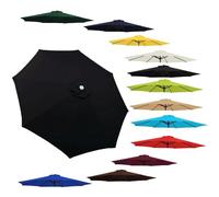 Umbrella Replacement Canopy Patio Covers 6.5Ft 8Ft 9Ft 10Ft Market Cover For 6/8 Ribs Replacement Cloth(Black 2M/6.5Ft(8-Ribs))