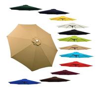 Umbrella Replacement Canopy Patio Covers 6.5Ft 8Ft 9Ft 10Ft Market Cover For 6/8 Ribs Replacement Cloth(Khaki 3.0M/10Ft(8-Ribs))