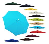 Umbrella Replacement Canopy Patio Covers 6.5Ft 8Ft 9Ft 10Ft Market Cover For 6/8 Ribs Replacement Cloth(Lake Blue 2.7M/9Ft(6-Ribs))