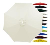 Umbrella Replacement Cover, 4.0m/3.0m/2.80m/2.0m Outdoor Parasol Canopy Replacement, 6 Arms/8 Arms Umbrella Cloth Fabric, UV-Anti, Water-proof, for Patio Market Table Pool(Beige-white)