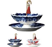 Umbrella Shape Ceramic Tea Strainer,Traditional Chinese Styles Tea Strainer,Chinese Blue & White Porcelain Loose Leaf Filter with Rotating Design,Umbrella Infuser for Kung Fu/Coffee/Brewing (Blue)