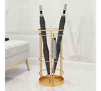 Umbrella Stand, Modern Round Umbrella Holder Rack, Metal Umbrella Stand for Hallway, Umbrella Holder Indoor with 3 Hooks, Umbrella Stand for Long & Short Umbrellas/Walking Canes Storage Umbrella Stora