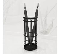 Umbrella Stand, Modern Round Umbrella Holder Rack, Metal Umbrella Stand for Hallway, Umbrella Holder Indoor with 3 Hooks, Umbrella Stand for Long & Short Umbrellas/Walking Canes Storage Umbrella Stora