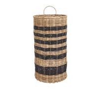 Umbrella Stand Natural Wash Willow Wicker Hallway Kitchen Umbrella Holder Storage Basket with Carrying Handle and Grey Striped Finish