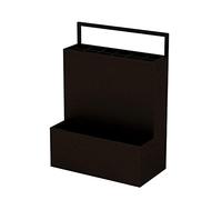Umbrella Stand, Umbrella Stand Commercial Umbrella Holder Metal Rack Standing Hallway Indoor Double-Layer Design Drainage Hole Anti-Rust Not Easily Deformed Durable,Black