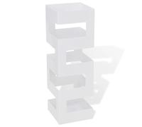vidaXL Umbrella Stand Steel 48.5cm White Square Storage Holder Walking Stick