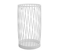 Umbrella Stands Hollow Out Design standing Umbrella Holder with Hooks Drip Tray for Large and Smaller Umbrellas/White