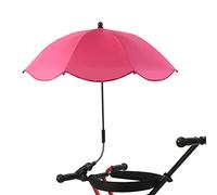 Umbrella Stroller Parasol with Clamp, Portable Beach Chair with Umbrella, Clip on Umbrella for Stroller Summer Umbrella Stroller Infant Umbrella Stroller for Trolley, Beach Chair, Travel(Rose red·)