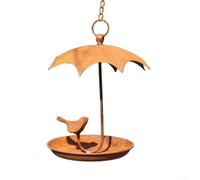 Umbrella Style Bird Feeder Rust Finish Outdoor Hanging Station