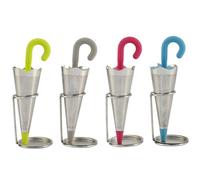 Umbrella Tea Infuser 4PCS Reusable Cute Tea Diffuser with Drip Tray Stainless Steel Fine Mesh Loose Tea Infuser with Silicone Lid for Tea Cups Mugs Teapots Tea Infuser Cute Tea Diffuser Sloth Tea Infu