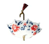 Umbrella Tea Strainer - Chinese Style Peony Blue White Rotating Ceramic Tea Strainer Umbrella Shape for Coffee, Kitchen, Office, Family, Ceremonies
