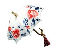 Umbrella Tea Strainer | Chinese Style Rotating Pores | Umbrella Shaped Porcelain Tea Strainer | for Kungfu Coffee for Kitchen, Family Meetings and Business Work