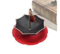 Umbrella Tea Strainer - Fine Pore Chinese Style with Saucer - Porcelain Tea Strainer in Umbrella Shape, for Kungfu Coffee Preparation, Family Dinners, Ceremonies, Business, Birthdays