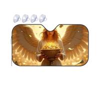 Umbrella Windshield Sun Shade Angel Holding A Bowl Of Gold Coins Car Windshield Sunshade Sun Shade For Car Window Sunshade(70x130cm)