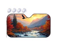 Umbrella Windshield Sun Shade Eagle Soaring Over Autumn Landscape Car Windshield Sunshade Sun Shade For Car Window Sunshade(76x140cm)