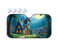 Umbrella Windshield Sun Shade Enchanted Forest Village At Twilight Car Windshield Sunshade Sun Shade For Car Window Sunshade(76x140cm)