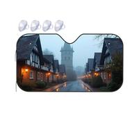 Umbrella Windshield Sun Shade Medieval Town In The Mist Car Windshield Sunshade Sunshade For Car Windshield Sunshade(70x130cm)