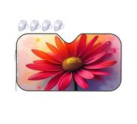 Umbrella Windshield Sun Shade Red Flower With Yellow Center Car Windshield Sunshade Sun Shade For Car Window Sunshade(70x130cm)
