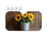 Umbrella Windshield Sun Shade Three Sunflowers In A Metal Bucket Car Windshield Sunshade Sunshade Car Sun Shade Windshield(70x130cm)