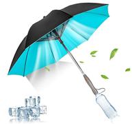 Umbrella With Fan And Mist Spray - UV Protection Misting Umbrellas For Festival 105cm | Rechargeable Cooling Fans | Water Spraying System | Foldable Sun Shade | Heat Canopy | Outdoor Use