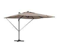 Umbrella with LED Strip Lights Aluminium and Polyester Cantilever Deck vidaXL