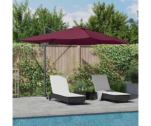 Umbrella with LED Strip Lights Bordeaux Red 352 x 251 x 265 cm
