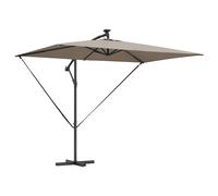 Umbrella with LED Strip Lights Polyester and Aluminium Cantilever vidaXL
