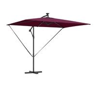Umbrella with LED Strip Lights Polyester and Aluminium Cantilever vidaXL