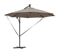 Umbrella with LED Strip Lights Polyester and Aluminium Outdoor Parasol vidaXL