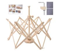 Umbrella Yarn Winder, Wooden Yarn Holder, 24 Inches Adjustable Tool Holder with Rotating Feature, Durabled Beechwood Accessories with, Crochet Knitting Organizer