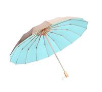 Umbrellas Umbrella Windproof Gold Glue Sun Shade Men's Women's Folding Sunny and Rainy Umbrella(Light Green)