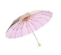 Umbrellas Umbrella Windproof Gold Glue Sun Shade Men's Women's Folding Sunny and Rainy Umbrella(Pink)