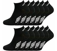 Umbro - 12 pairs Men's Sport Trainer Performance Socks - UK 6-8.5 (Black)