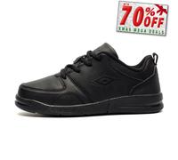 Umbro Ashfield Junior Trainers Lace Up Back To School Shoes Black