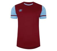 Umbro Cavelle Jersey T-Shirt - New Claret/Sky Blue - L
