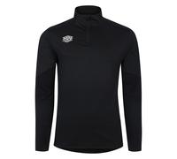Umbro Kids Optimus Quarter Zip Training Base Layer Top - Black - L - Black - 95% Polyester/5% Elastane