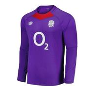 Umbro Kids 24/25 England Rugby Relaxed Fit Training Jersey - Prism Violet/Equestrian Red - 9-10 Years - Prism Violet/Equestrian Red