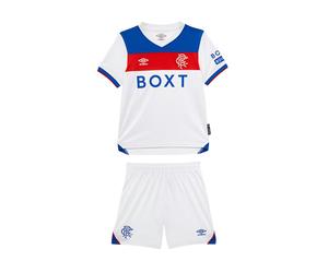 Umbro Kids 25/26 Rangers FC Away Kit - Brilliant White/Lapis Blue/Flame Scarlet - 4-5 Years - Brilliant White/Lapis Blue/Flame Scarlet