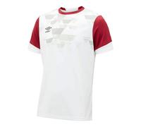 Umbro Kids Vier Jersey - White/New Claret - 7-8 Years - White/New Claret - 100% Polyester