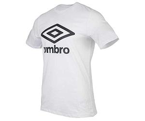 UMBRO Men Fw Large Logo Cotton Tee T-Shirt - Brilliant White, M