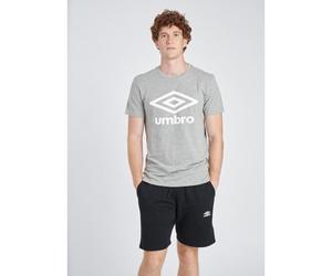 Umbro Men Fw Large Logo Cotton Tee T-Shirt - Grey Marl, Small